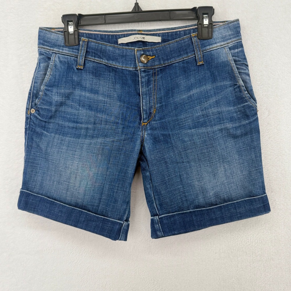 Joe's Jeans Denim Shorts Womens Size 26 Blue Cuffed Mid Rise Medium Wash‎